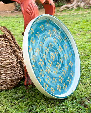 HANDCRAFTED PETROL SERVING PLATE