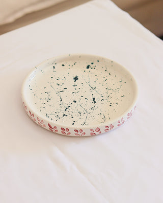 SMALL CERAMIC PLATE WITH COLOR SPLASH