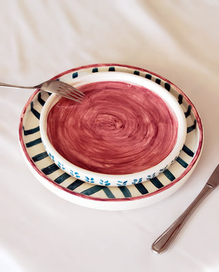 HAND PAINTED CERAMIC PLATE SET OF 2