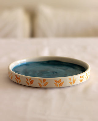 HAND PAINTED DESSERT PLATE GREECE