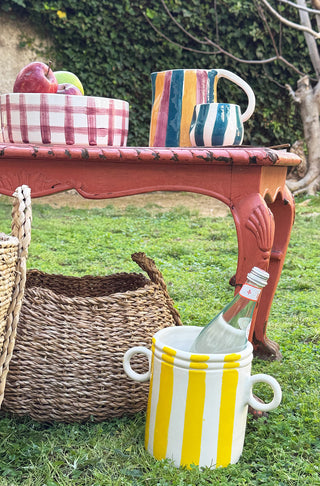 Striped Ceramic Wine Cooler