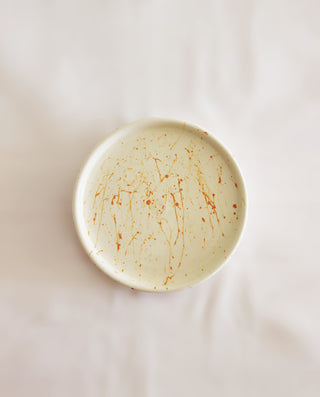 YELLOW SPLASH CERAMIC DESSERT PLATE
