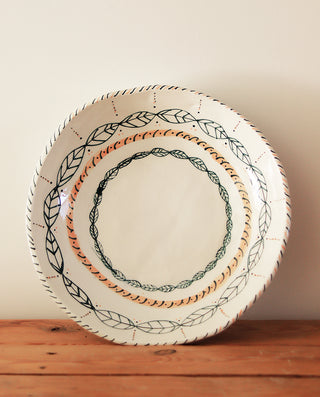 Grecian Leaf Hand painted Serving Platter 02