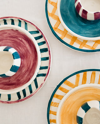 BEST HANDMADE CERAMIC DINNER PLATE SET FOR SALE