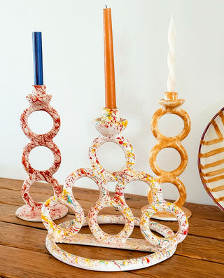Multicolor Ceramic Candle Holder