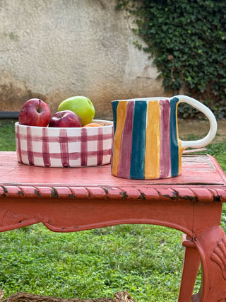 HANCRAFTED CERAMIC CARAFE AND BOWL