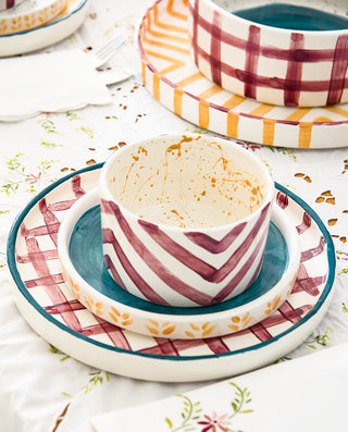 HAND PAINTED CERAMIC DINNERWARE SET