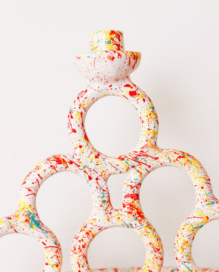Colorful abstract sculpture on a white background