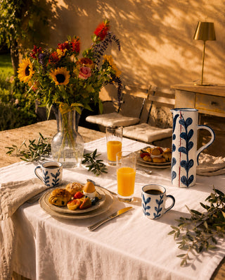 Cozy Mediterranean breakfast in the sun