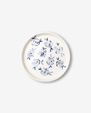 Royal Blue Roses Ceramic Dessert Plate