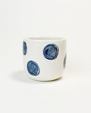 WHITE CLAY POLKA DOT CERAMIC MUG