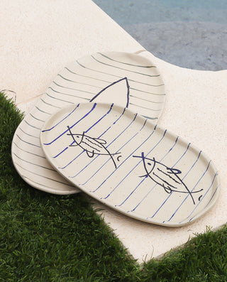 artisan stoneware serving dish
