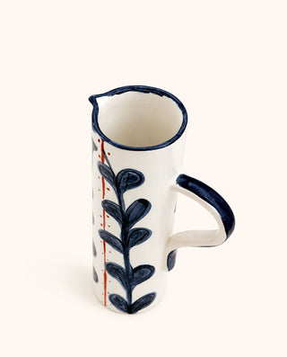 blue ceramic pitche