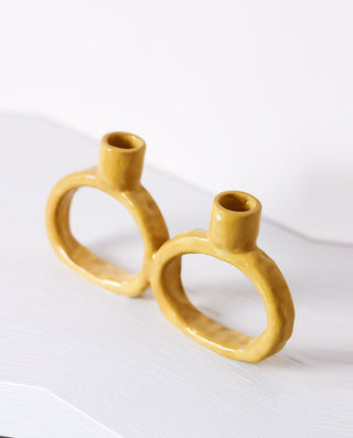 modern  handmade ceramic candle holders