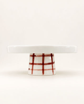 One More Slice Hand-Painted Ceramic Cake Stand | POMONA
